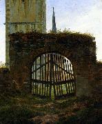 Caspar David Friedrich The Cemetery Gate oil painting reproduction